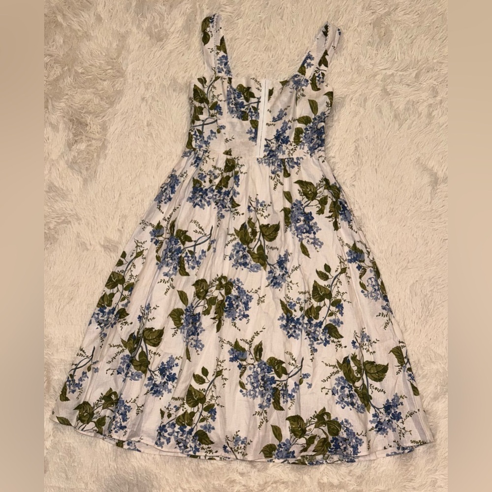 NEW Reformation Tagliatelle Riviera Linen Floral sleeveless Midi Dress SZ 10 - Picture 4 of 9